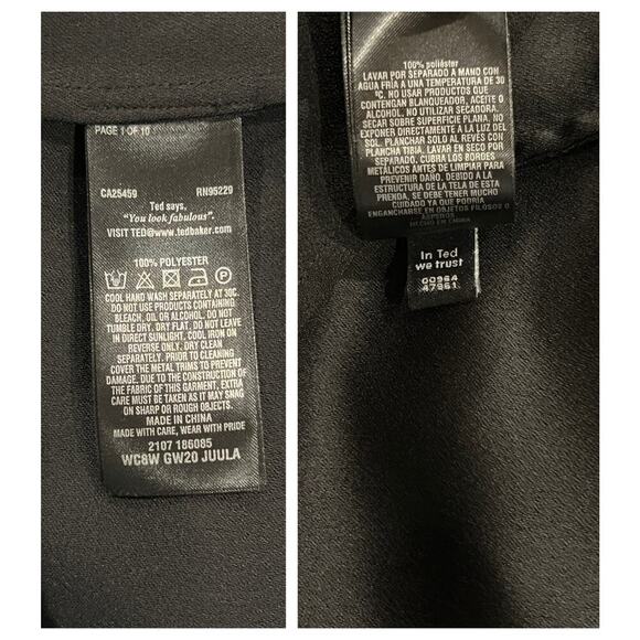 Ted Baker London Juula Waterfall-Sleeve Top Size 1 - Picture 6 of 7